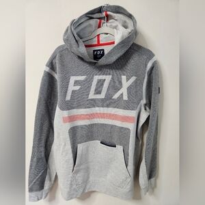 Fox Men's Gray and Pink Hoodie